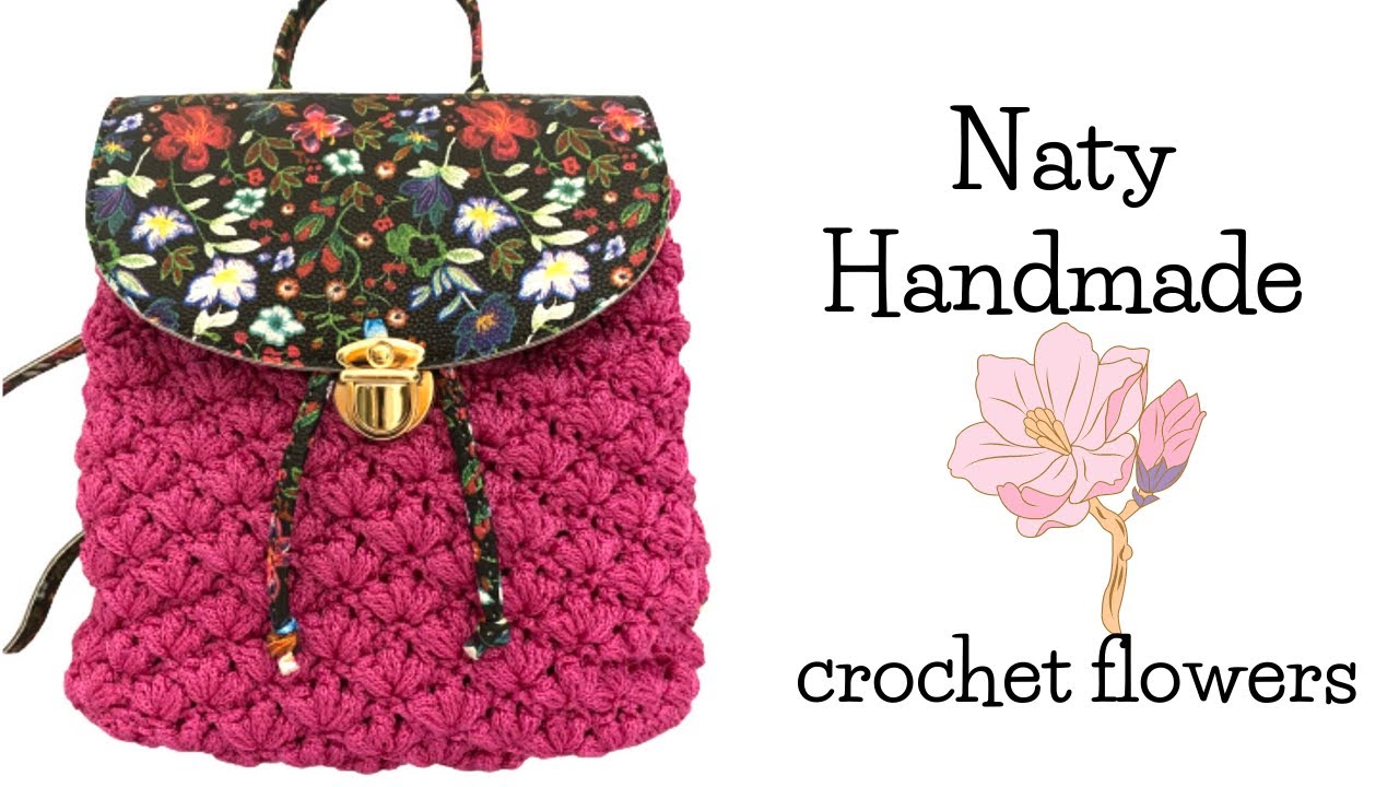 Σακίδιο πλάτης με πλέξη λουλούδια||Crochet backpack||flower stitch