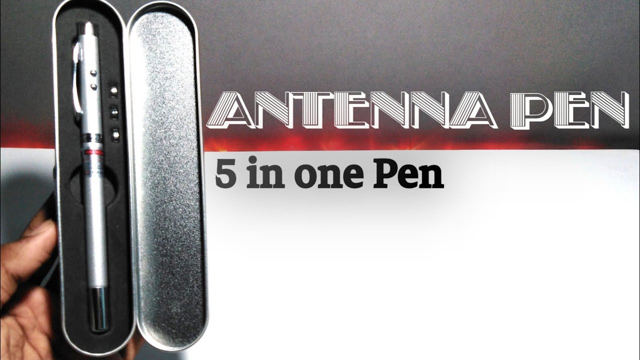 5 In 1 Multipurpose Antenna Pen With Torch, Laser Pointer, And