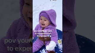 When a child sees snow for the first time #snow #kids #winter #funnyshorts