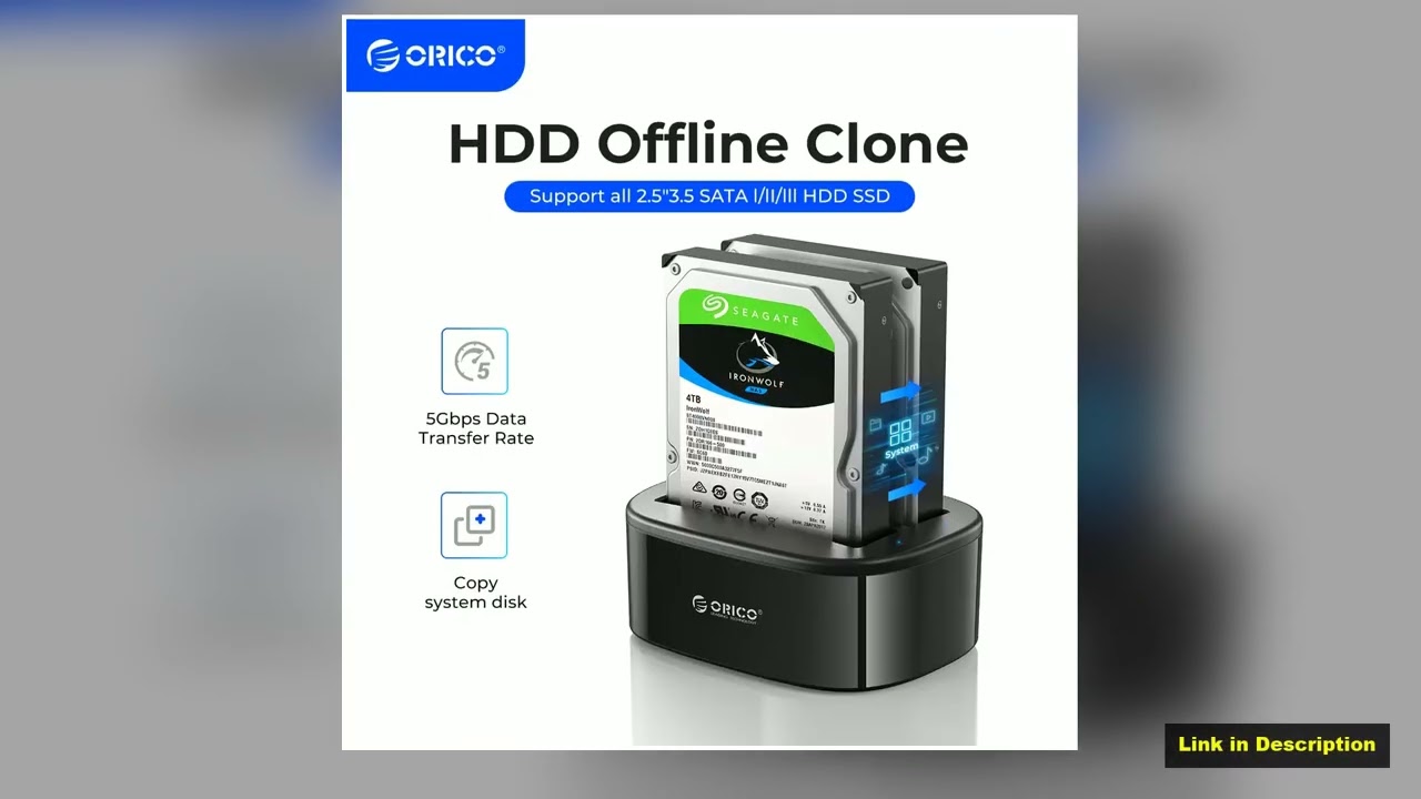 ORICO Dual Bay HDD Docking Station with Offline Clone SATA to USB 30 HDD Clone Docking Station for