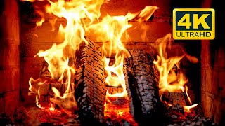 🔥 FIREPLACE Ultra HD 4K. Fireplace with Crackling Fire Sounds. Fireplace Burning. Fire Background