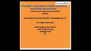 Top 10 TypeScript + Playwright Interview Questions &amp; Answers | Playwright Tutorial 2026