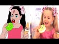 Diana Testes different ice cream full video funny  meme drawing | diana and roma