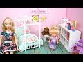 Elsa Toddler gets a New Barbie Bedroom  - DIY Doll Room For Kids