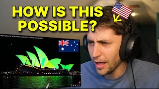 American reacts to NEXT LEVEL light show in Sydney 