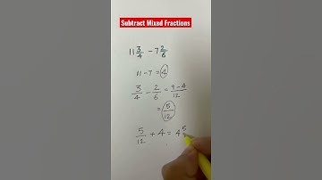 How to subtract mixed fractions? #math #tutor #mathtrick #learning #fraction #shorts #mixedfractions