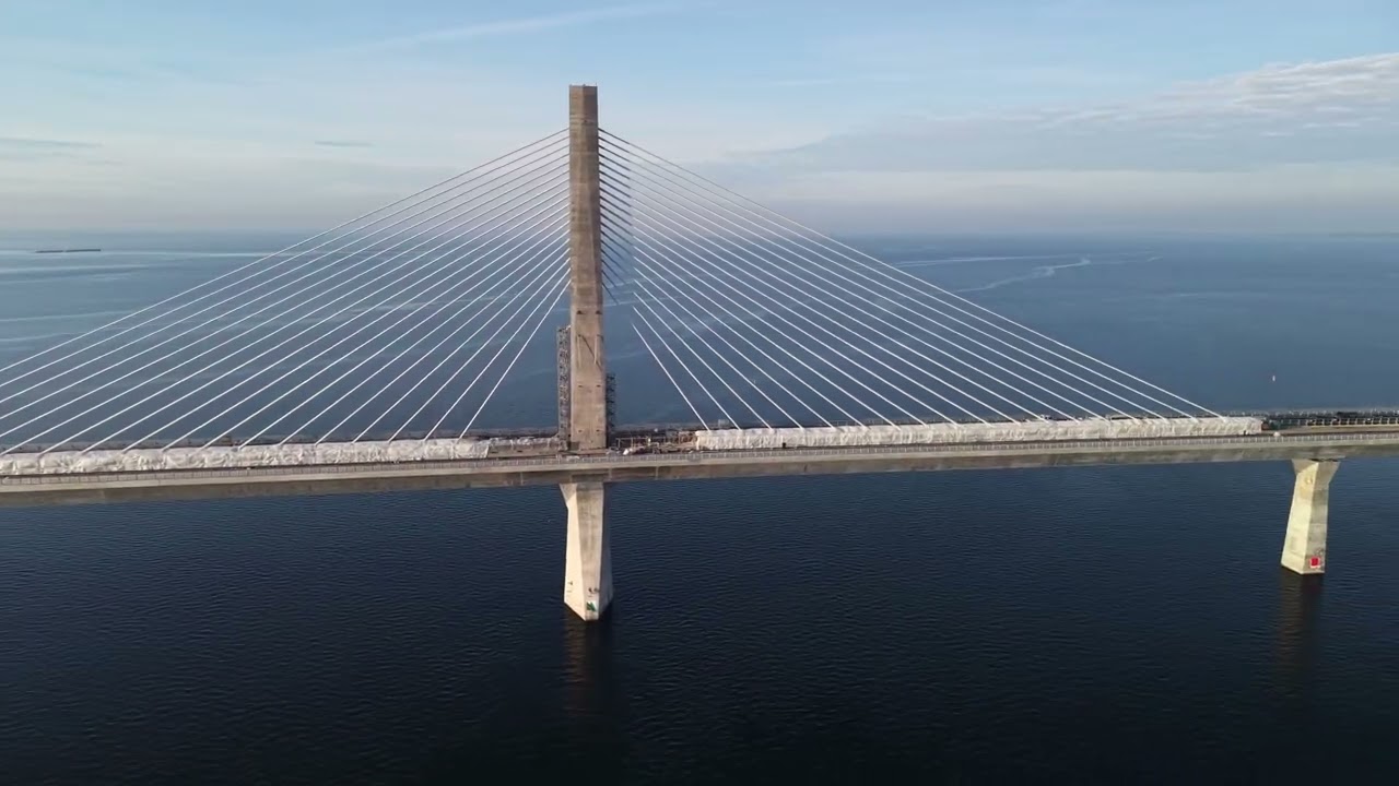 Den nye Storstrømsbro og Port of Vordingborg, den 16 december 2025.