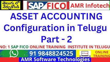 SAP FICO ASSET ACCOUNTING Configuration in Telugu PART 2
