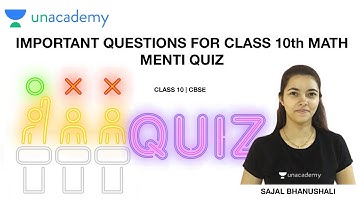 Important Questions for Class 10th Math | Menti Quiz | Sajal Bhanushali Ma