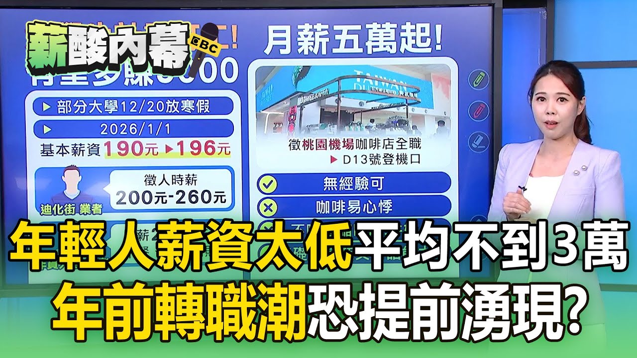 年輕人薪資太低「平均不到3萬」！ 年前轉職潮「恐提前湧現」年終不領了？【薪酸內幕】