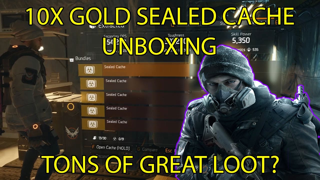 The Division: 10x Gold Sealed Cache Unboxing
