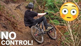 DOWNHILL MOUNTAIN BIKE TRAILS ON A DJ BIKE?? *INSANE*