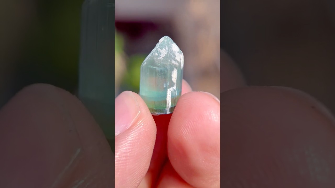 Bi-Color Green and Blue Tourmaline Crystal From Afghanistan | Natural Indicolite Terminated Crystal