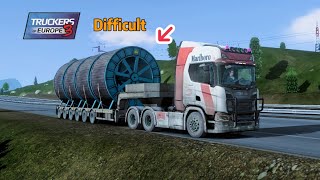 Mountain Difficult Road Heavy Cable Reels Delivery - Truckers Of Europe 3 - Scania