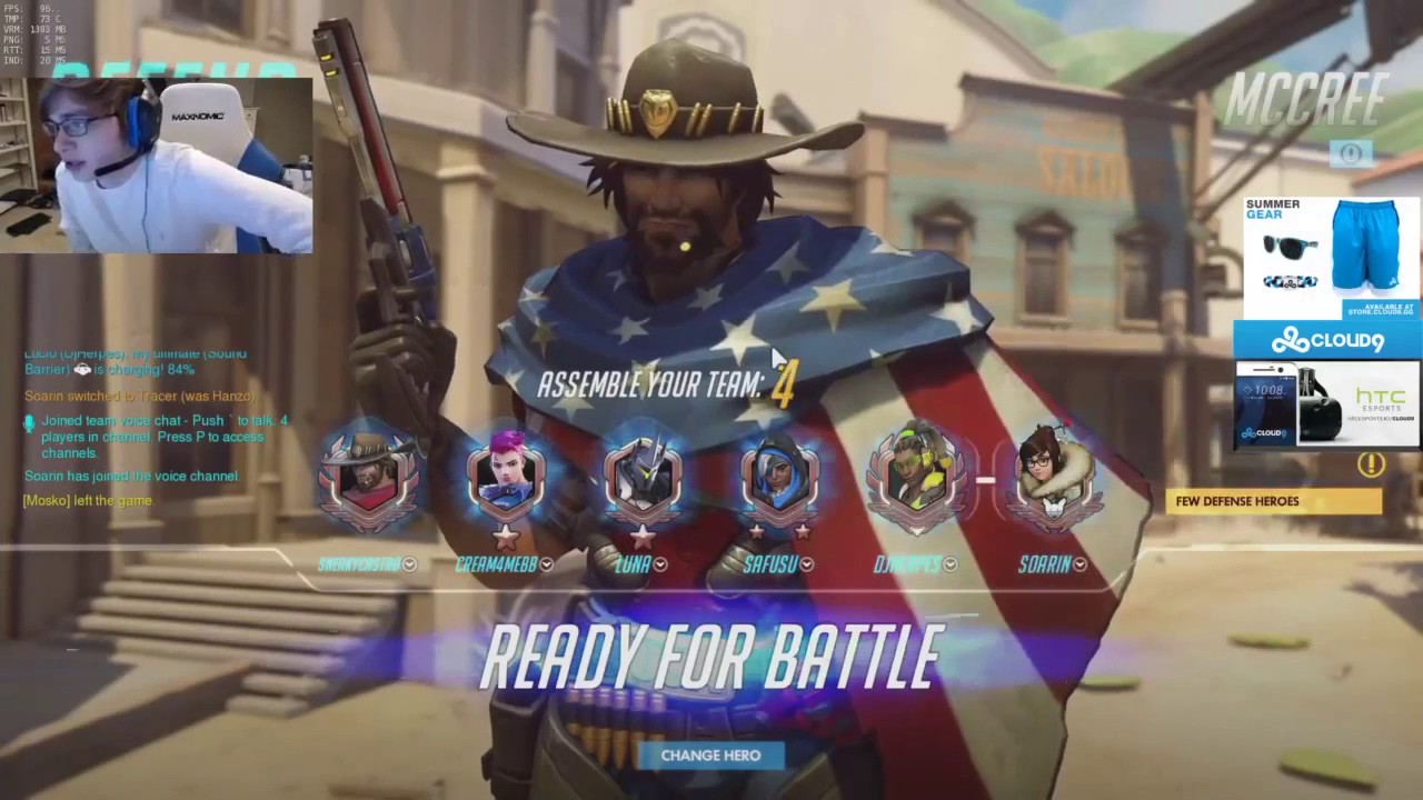 Overwatch C9 Sneaky as Mccree on Hollywood With 38 Elims