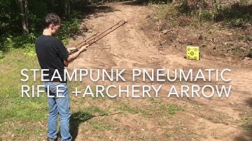 Pneumatic steampunk rifle + archery arrows