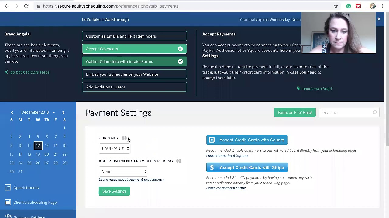 Setting Up Acuity payments