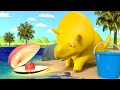 Dino spaceruje po plaży i uczy się kolorów-ucz się z Dino dinozaurem 👶 Bajki Edukacyjne dla Dzieci