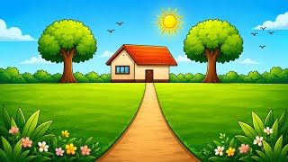 Nature Scenery 😍😍Drawing with Pencil 💖💖 Easy Technique || Easy Scenery drawing😍