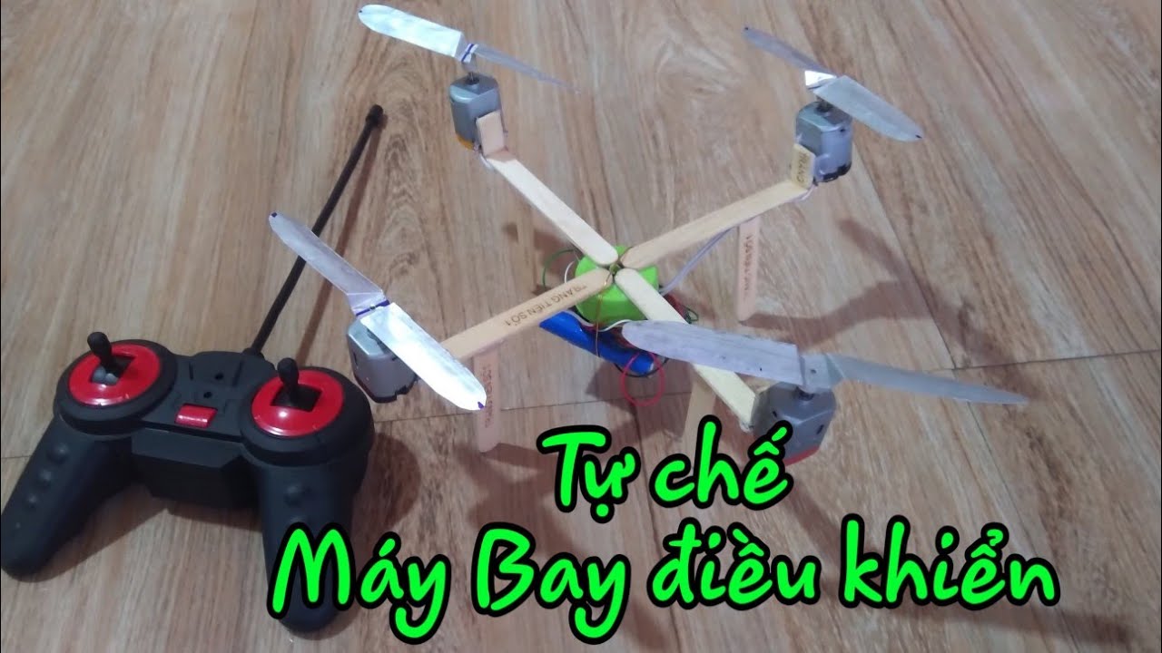Tự chế máy bay điều khiển từ xa bằng motor 3v đơn giản... - youtube