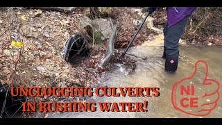 UNCLOGGING CULVERTS WITH RUSHING WATER IN RAIN 02/2024 NT#36 by culverts, bridges and ditches…oh my 22,918 views 2 months ago 15 minutes