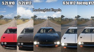 Forza Horizon 5 ||  All Engine Swap Top Speed Test 1973 Lamborghini Espada 400 GT ||