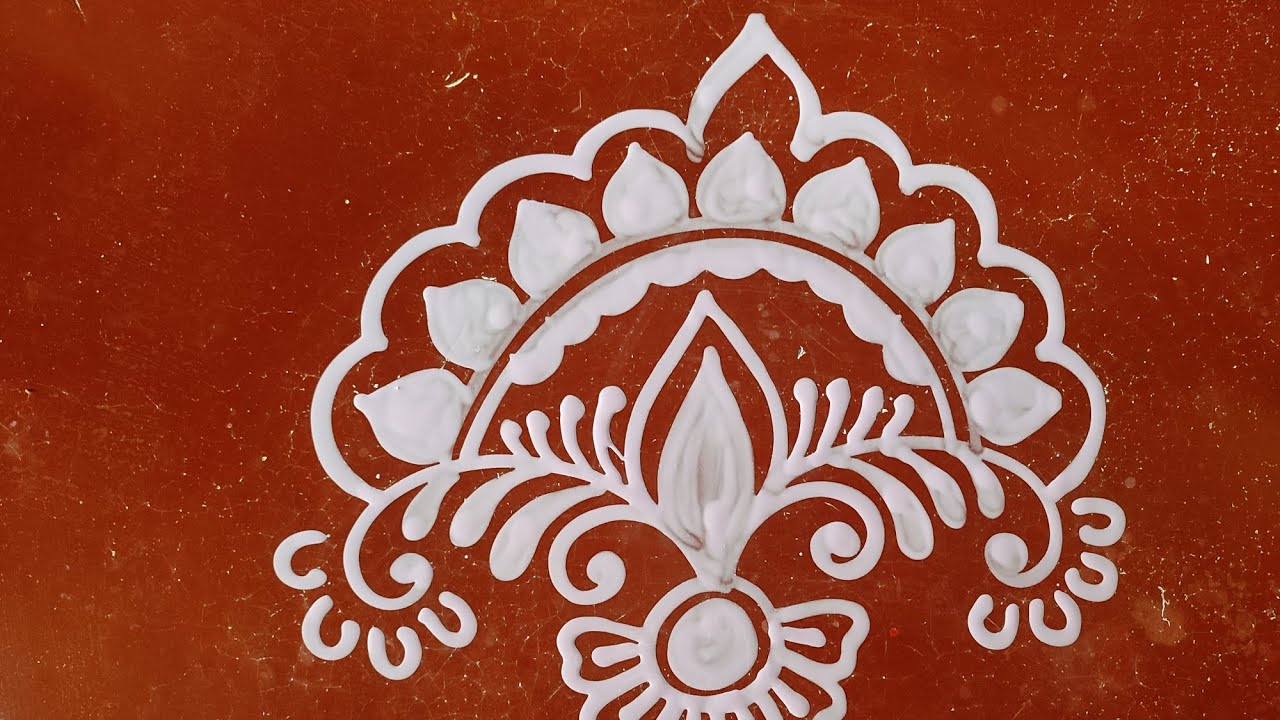 Beautiful Door Alpona Design | Easy Rangoli Design Idea 