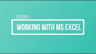 Lesson 3 Working with MS Excel: Excel for Micro Entrepreneurs (Filipino)