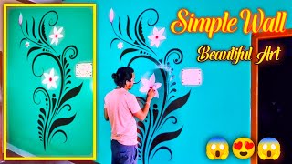 Beautiful Flower Wall Painting 🌼🎨 | Full Room Makeover