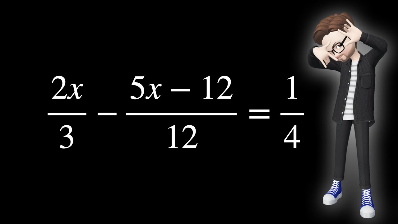 Animated resolution of an equation - YouTube