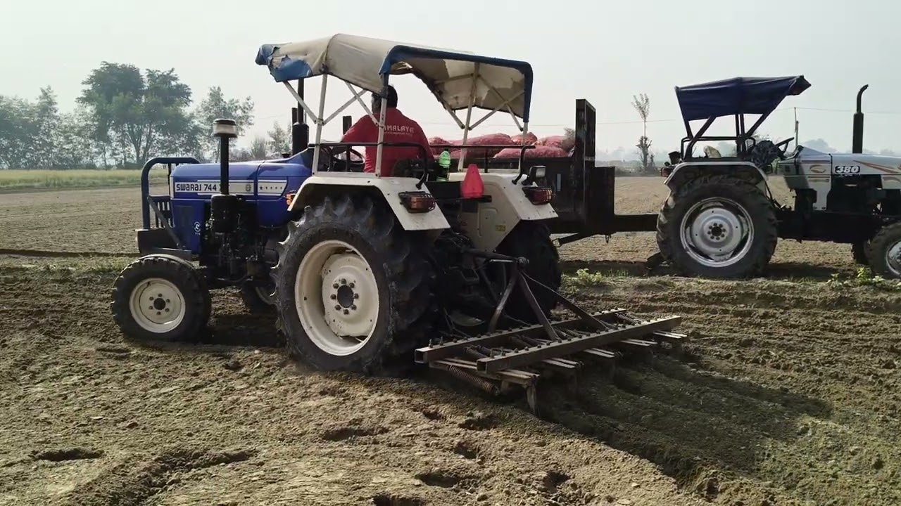 Swaraj 744 XT  5 star on cultivator|| 10 tynes cultivator performance on 744 5 star 