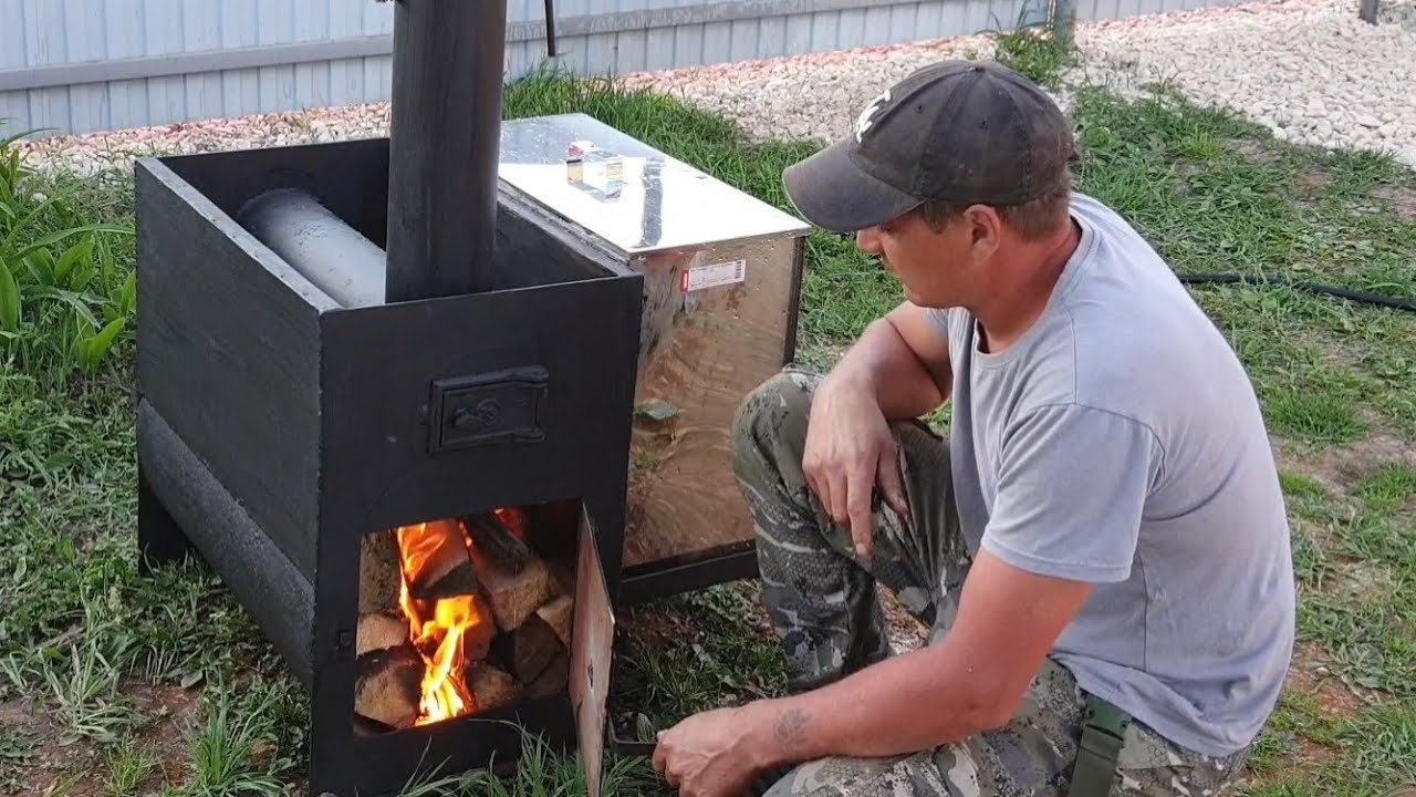 Испытание банной печи с нержавеющим баком на прогрев воды - YouTube