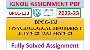 BPCC-133 SOLVED ASSIGNMENT 2022-23 IN ENGLISH | IGNOU