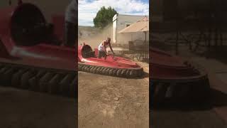 Hovercraft cleans RoadRunner Parking Lot