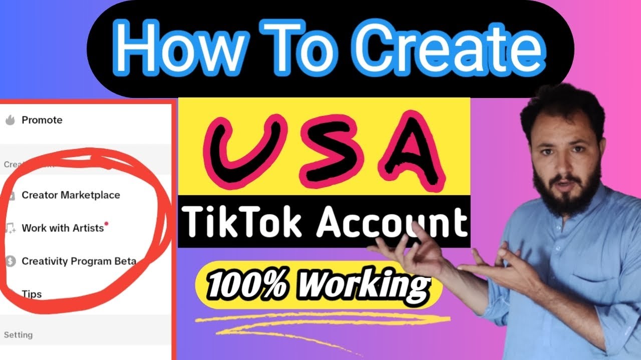 how to create USA tiktok account in pakistan || creativity program beta ...