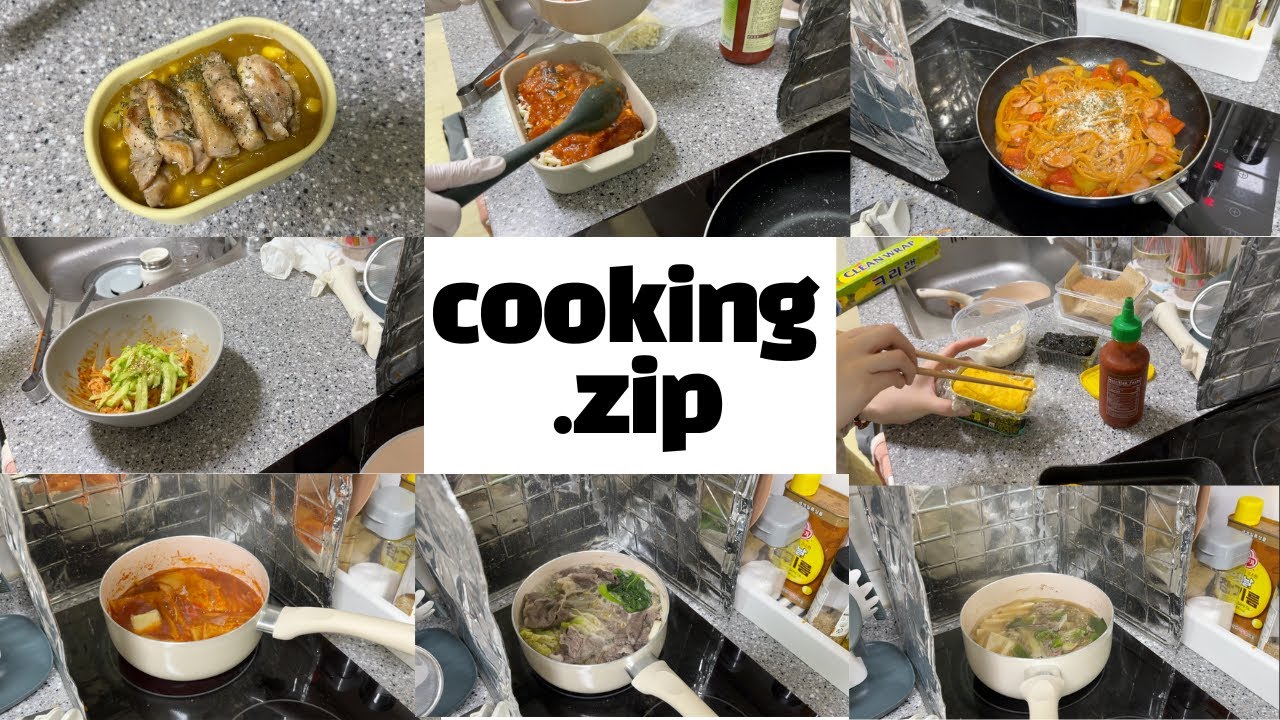 [cooking.zip] 요리 모음집.zip | 라이스페이퍼 떡볶이, 불고기 전골, 샤브샤브🍲, 콰삭킹&비빔국수, 스팸무스비🍙 ...