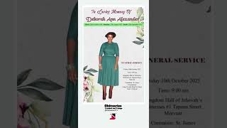 Deborah Ann Alexander | Funeral Service #obituariestt #tt #rip #trinidad #tobago