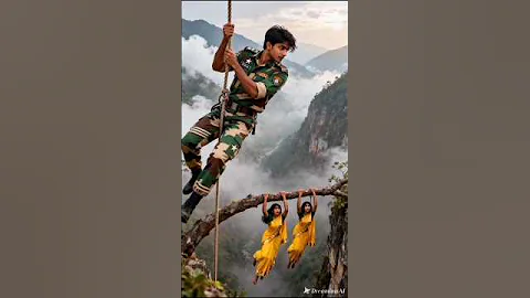 Indian Army soldier saved the lives of two sisters #shorts #ai #indianarmy #aivideo