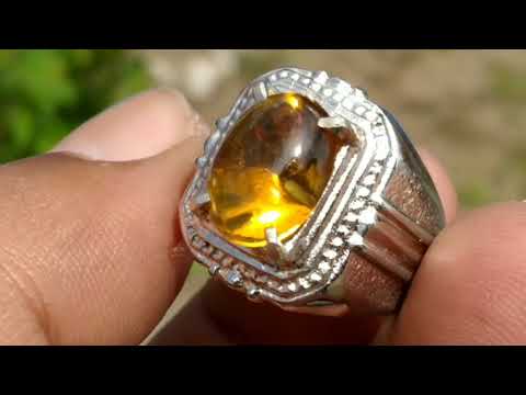 Batu Golden Medeira Citrine Kuning Ring Perak asli Kode 2144. 