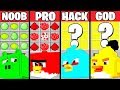 Minecraft Battle: ANGRY BIRDS CRAFTING CHALLENGE - NOOB vs PRO vs HACKER vs GOD ~ Funny Animation