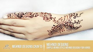 Mehndi Designs: Simple Henna Style Mehndi Designs For Hands| Mehndi Designs Crafts screenshot 5