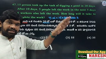 AP SI MAINS:: TIME & WORK  :: LATEST PATTERN QSN