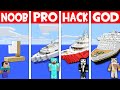 BOAT BUILD CHALLENGE in MINECRAFT! Minecraft - NOOB vs PRO vs HACKER vs GOD