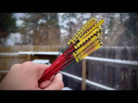 LIGHTING FIREWORKS IN A SNOWSTORM!