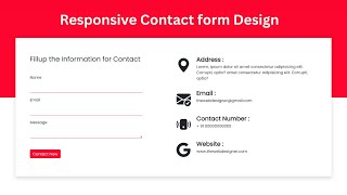 Responsive Contact section using HTML, CSS, Bootsrap 5 | download free code  in description