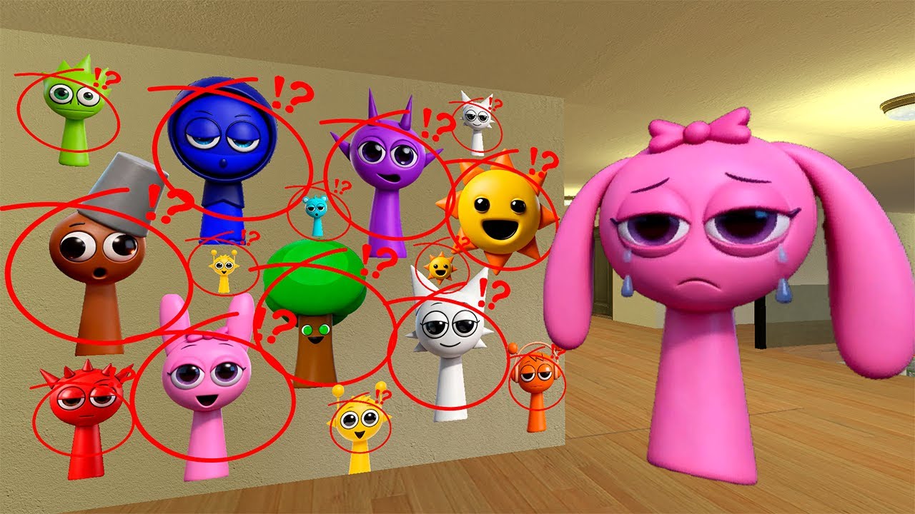 SPRUNKI 4K Pinki is looking for all the babies Sprunki 4K