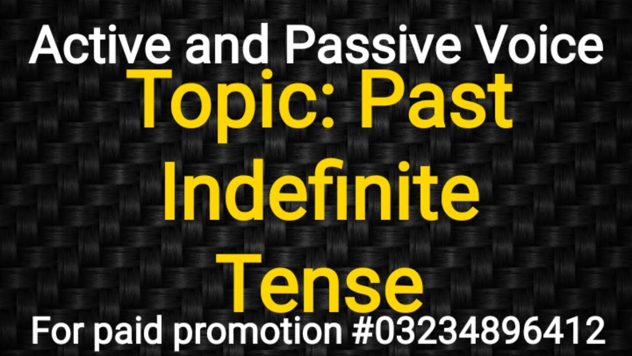 Passive Voice Of Past Indefinite Tense Active And Passive Voice TIPS 
