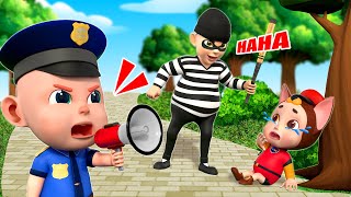 Police Warn Thieves of Bullying Children - Baby Police Song + Job and Career | Rosoo Candy