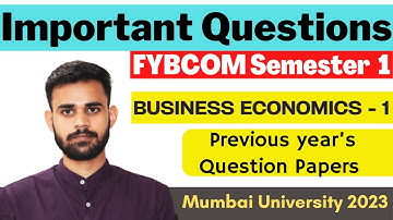 Business Economics FYBCOM Sem 1 | FYBCOM Business Economics  Important Questions Sem 1