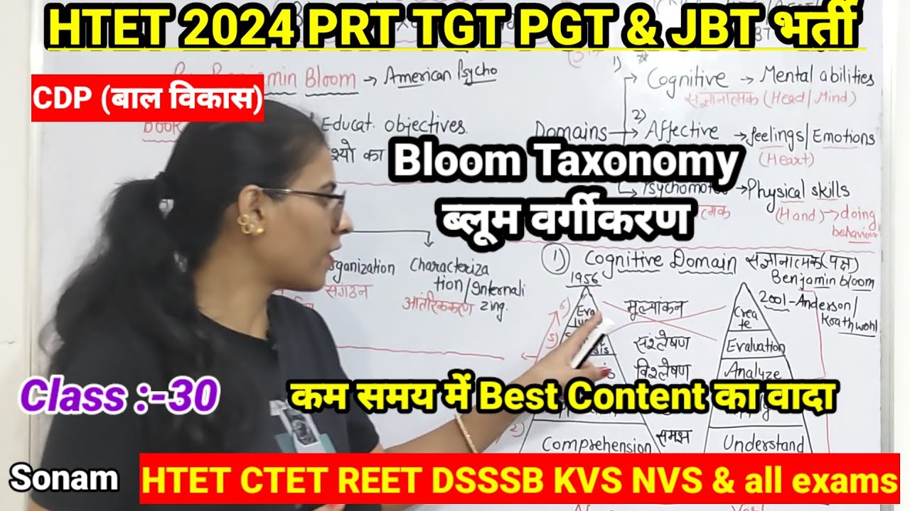 Bloom Taxonomy | ब्लूम वर्गीकरण | Cognitive/Affective/Psychomotor domain | CDP classes topic wise |